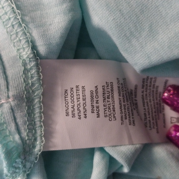 Seven7 Blue Cold Shoulder Top - Picture 6 of 6